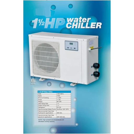 1.5 HP Water Chiller for Reservoirs, Hydroponics and Aquariums