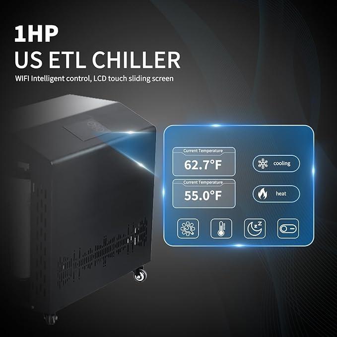 Cold Plunge Barrel 1HP Chiller 500L Heating and Cooling
