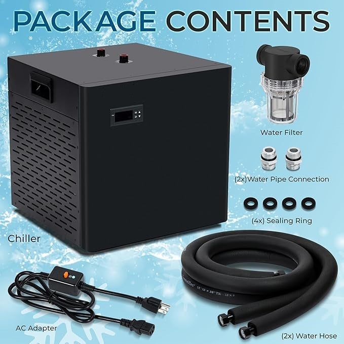 Cold Plunge Chiller System 3/4 HP Ultra-Quiet Water Chillers
