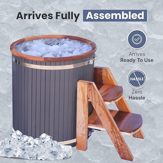 Portable Wooden Ice Bath Cold Plunge Tub